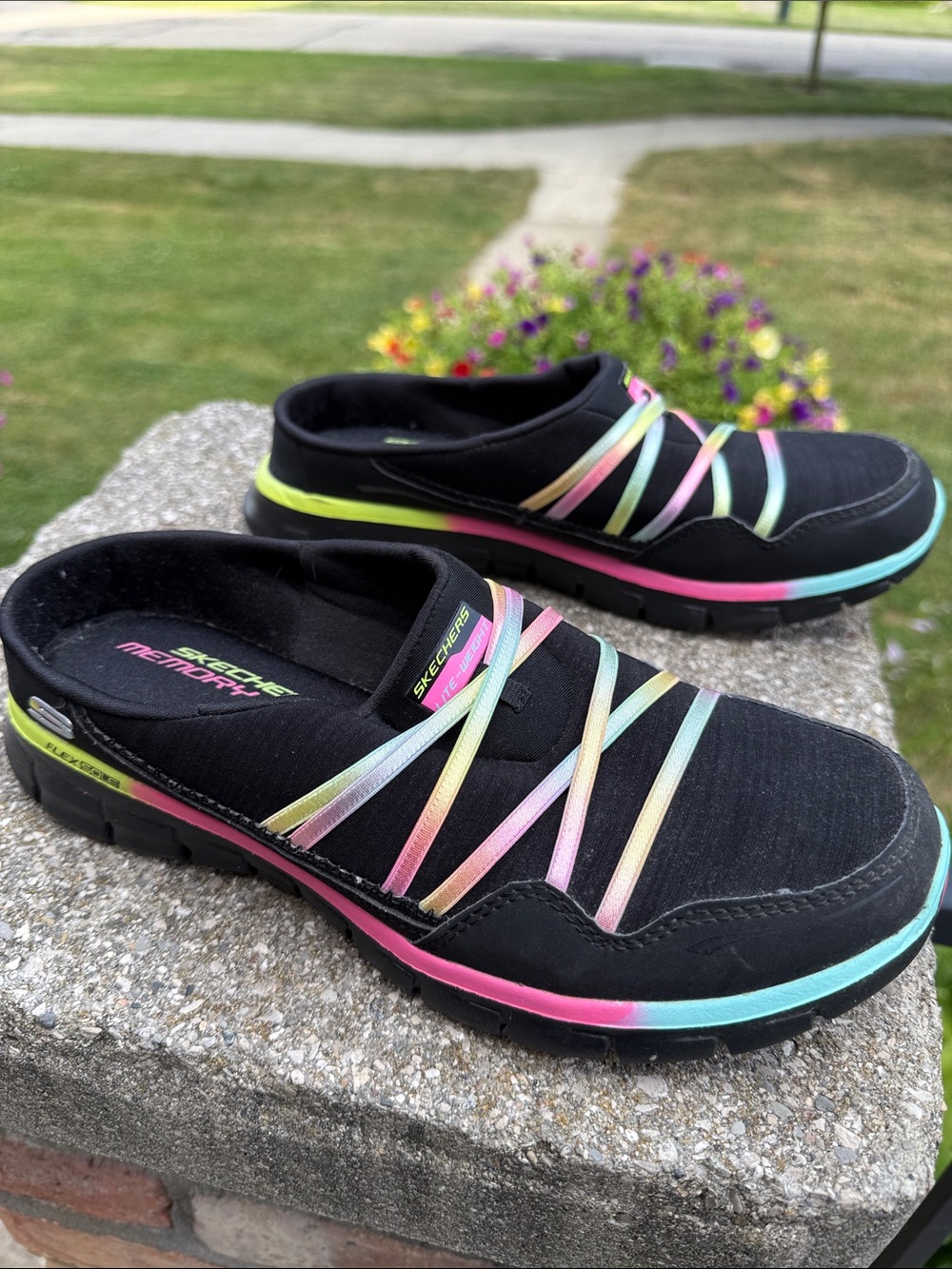 Skechers Womens Air Streamer Memory Foam Slip On Athletic Shoes Mules size 8 - Picture 8 of 10